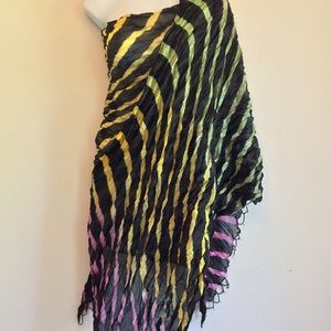 New Black Beach Striped Scarf Wrap Pareo